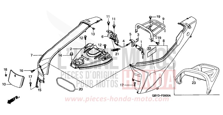 GEHAEUSEABDECKUNG von CB1300 Super Bold'or ABS FATHOM BLUE GRAY (NH318) von 1998